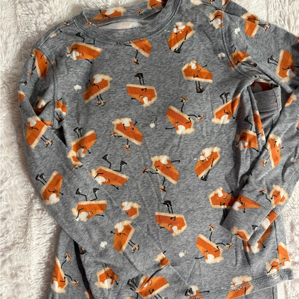 Old Navy Thanksgiving Pumpkin Pie Unisex Pajama Set Boy or Girl Size 8